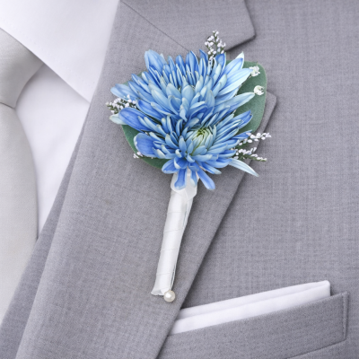 Blue Arthur Boutonniere