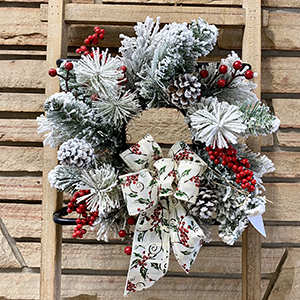 Deck The Halls Flocked Wreath