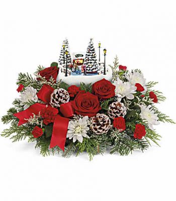 Thomas Kinkade's Skate Into The Holidays Bouquet