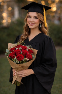 Wrapped Red Roses