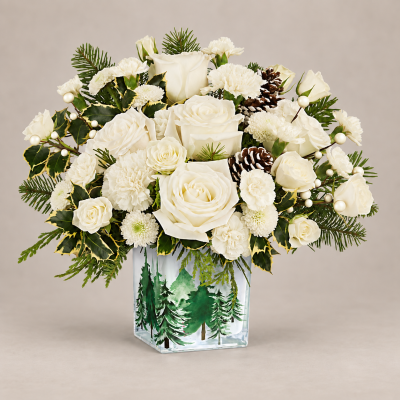 Evergreen Glow Bouquet - All White