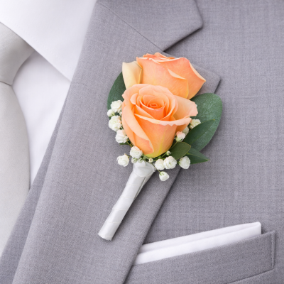 Peach Richard Boutonniere