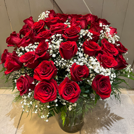 Three Dozen Elegant Red Rose Arrangement 