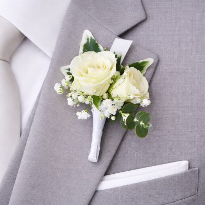 White Richard Boutonniere