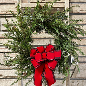 Weatherproof Plastic Cedar Wreath