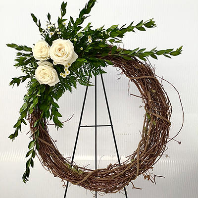 Standard Floral Grapevine Sympathy Wreath