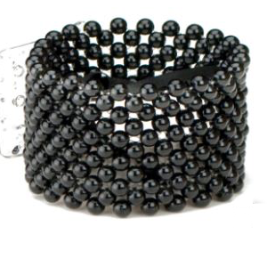 Black Bead Wristlet