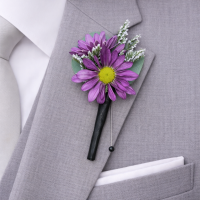 Purple Arthur Boutonniere 