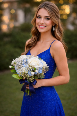 Blue & White Handheld Bouquet