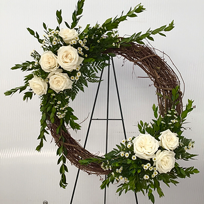 Premium Floral Grapevine Sympathy Wreath