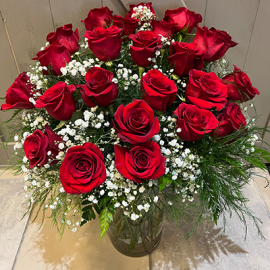 Two Dozen Elegant Red Rose Arrangement 