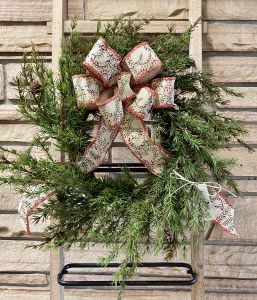 Weatherproof Plastic Cedar Wreath with Mini Pinecones